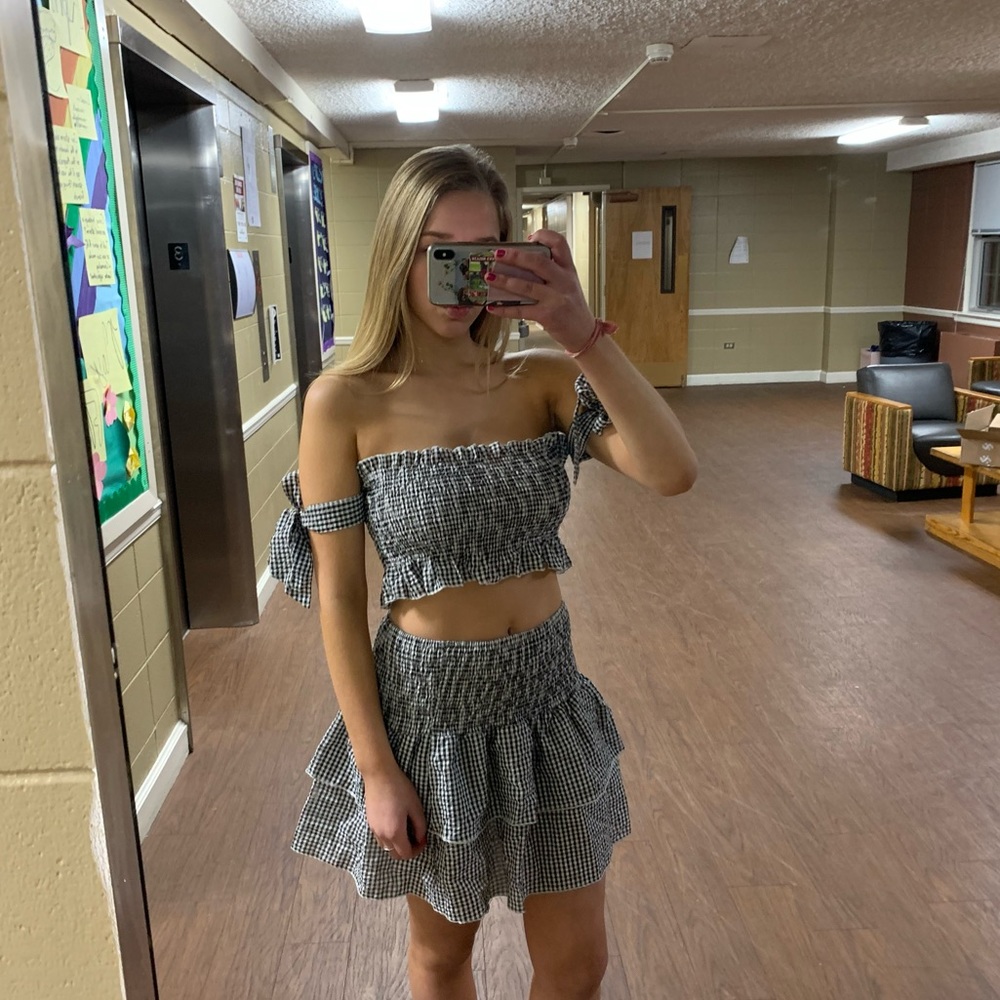 Gingham two piece set